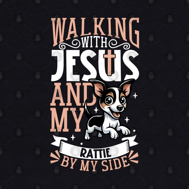 Jesus and dog - Rat Terrier by Modern Medieval Design